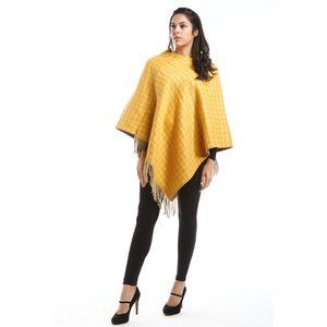 LOF Loose Checkered and Plaid Pullover Poncho